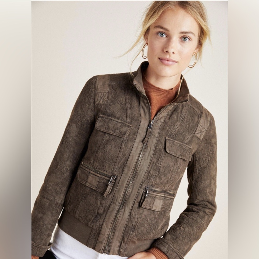 Anthropologie Marrakech Colby Jacquard Bomber Jacket  Womens S